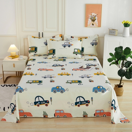 91家纺网 家纺一手货源 找家纺 （总）依庭 2025新款全棉印花花卉款四件套单品系列-单床单