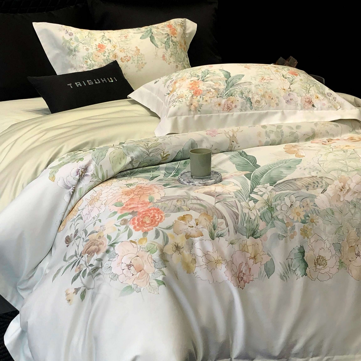 91家纺网 家纺一手货源 找家纺 （总）2025新款高支高密长绒棉大版数码印花双拼系列四件套【券后不低于388】