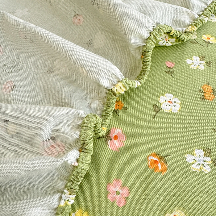 91家纺网 家纺一手货源 找家纺 2025新款老粗布三件套-床笠款 春色