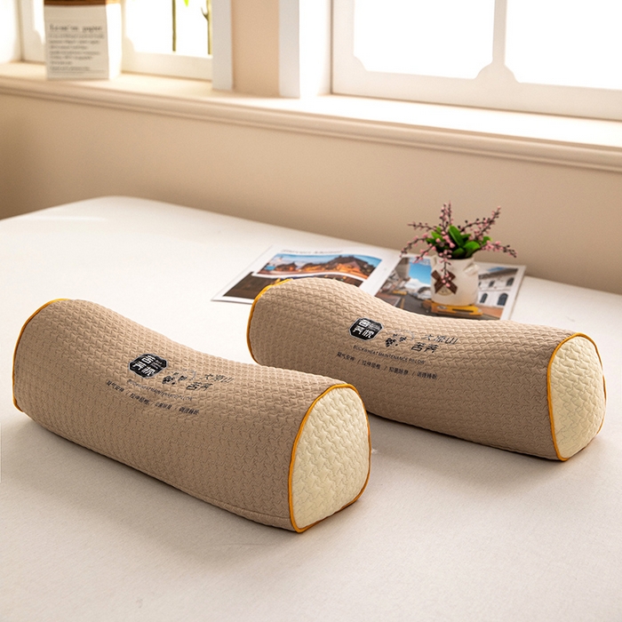 91家纺网 家纺一手货源 找家纺 枕之坊 2025新款针织圆柱颈椎枕 圆柱咖色12*40*15cm/只