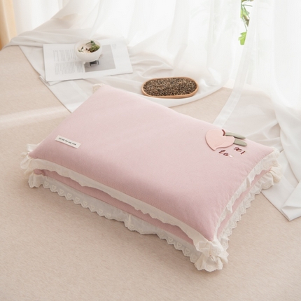 91家纺网 家纺一手货源 找家纺 （总）仁宇枕业 2025新款新品全棉水洗棉蕾丝边水蜜桃荞麦枕枕头枕芯