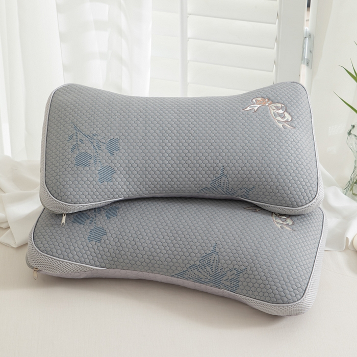 91家纺网 家纺一手货源 找家纺 织布人 2025新款荞麦枕夏季凉感豆豆枕茶叶枕夏凉荞麦枕学生成人家用硬枕 夏凉豆豆颈椎反弓款-反弓蝴蝶灰茶香枕