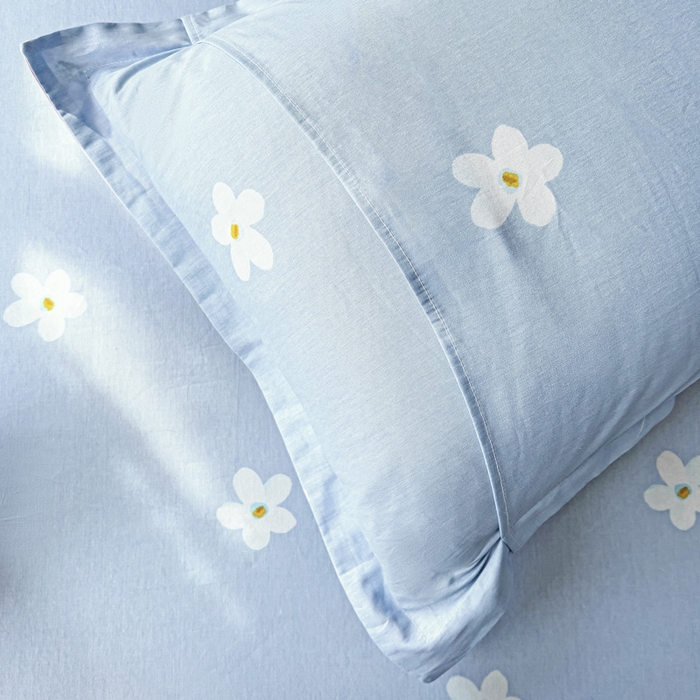 91家纺网 家纺一手货源 找家纺 依庭 2025新款全棉印花花卉款四件套单品系列-单枕套 晚色芳莲