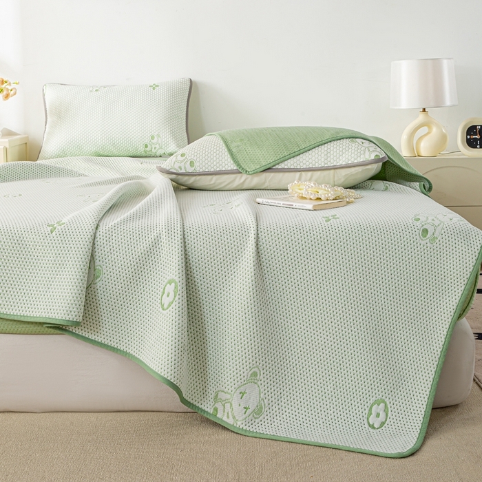 91家纺网 家纺一手货源 找家纺 （总）梦初语 2025新款A类华夫格冰豆豆夏被子针织提花凉感夏凉被单双人空调被可机水洗