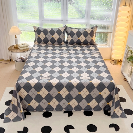 91家纺网 家纺一手货源 找家纺 （总）依庭 2025新款全棉印花花卉款四件套单品系列-单床单