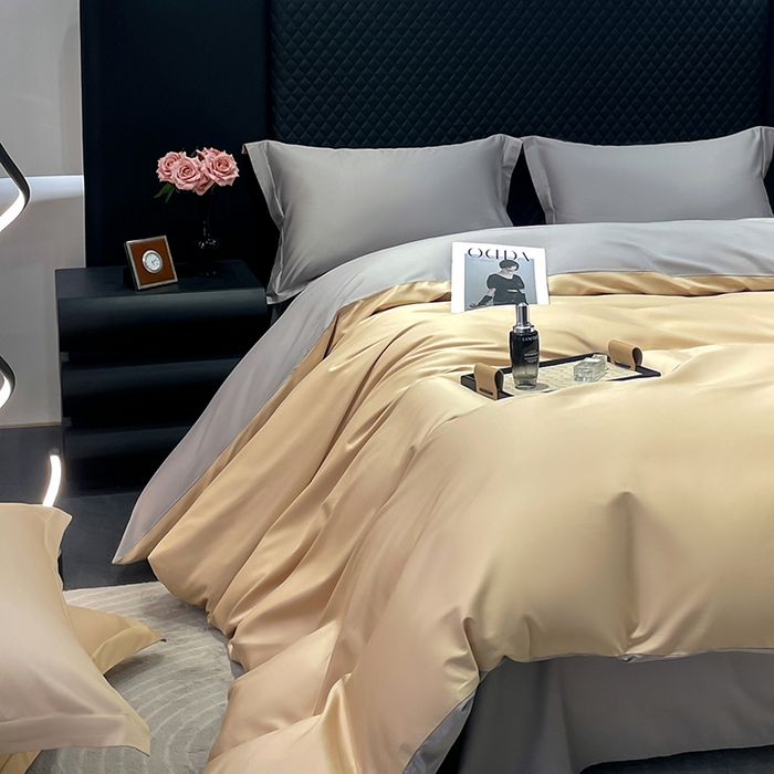 91家纺网 家纺一手货源 找家纺 （总）皇寝世家家居 2025新款全棉纯棉A类100s长绒棉四件套刺绣绣花纯色贡缎床单款-诗雅