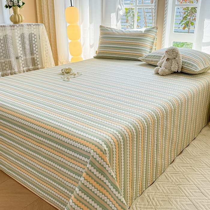 91家纺网 家纺一手货源 找家纺 吉象家纺 2025新款老粗布三件套-床单款 拿坡里