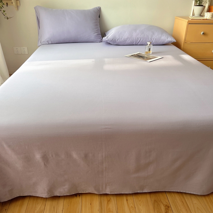 91家纺网 家纺一手货源 找家纺 蜜宿 2025新款A类全棉人字纹床单 床单：梦紫