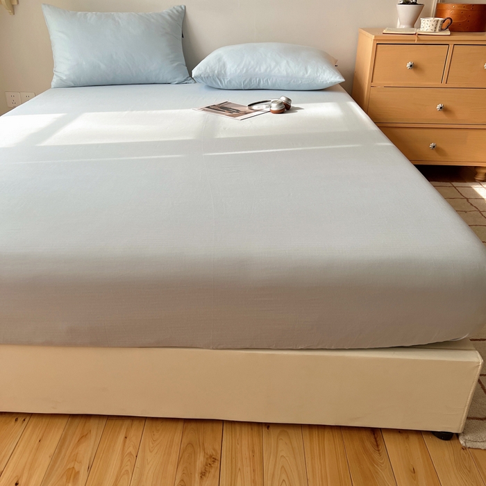 91家纺网 家纺一手货源 找家纺 蜜宿 2025新款A类全棉人字纹床笠（加高） 床笠：樱兰