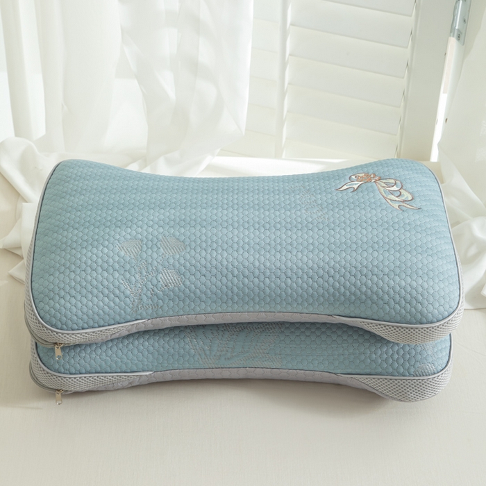 91家纺网 家纺一手货源 找家纺 织布人 2025新款荞麦枕夏季凉感豆豆枕茶叶枕夏凉荞麦枕学生成人家用硬枕 夏凉豆豆颈椎反弓款-反弓蝴蝶蓝茶香枕