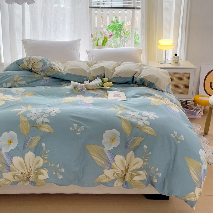 91家纺网 家纺一手货源 找家纺 依庭 2025新款全棉印花花卉款四件套单品系列-单被套 雅韵花香