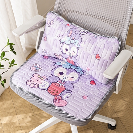 芙宁娜 2025新款冰丝坐垫椅垫屁垫学生椅子垫夏季办公室凳子久坐凉席冰垫 奶茶兔