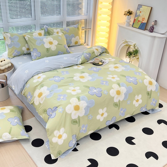 91家纺网 家纺一手货源 找家纺 依庭 2025新款全棉印花花卉款四件套单品系列-单被套 雅秀