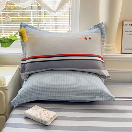 91家纺网 家纺一手货源 找家纺 （总）依庭 2025新款全棉印花花卉款四件套单品系列-单枕套