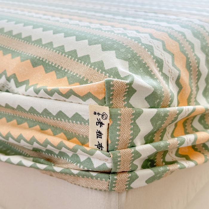 91家纺网 家纺一手货源 找家纺 2025新款老粗布三件套-床笠款 拿坡里