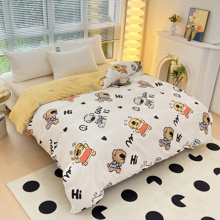 91家纺网 家纺一手货源 找家纺 依庭 2025新款全棉印花花卉款四件套单品系列-单被套 乖蒂奇