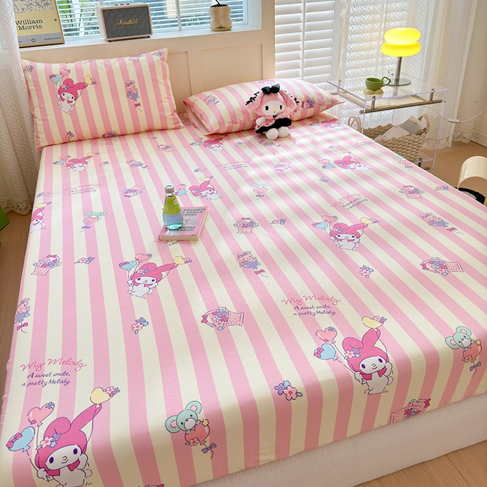 91家纺网 家纺一手货源 找家纺 2025新款老粗布三件套-床笠款 美乐蒂