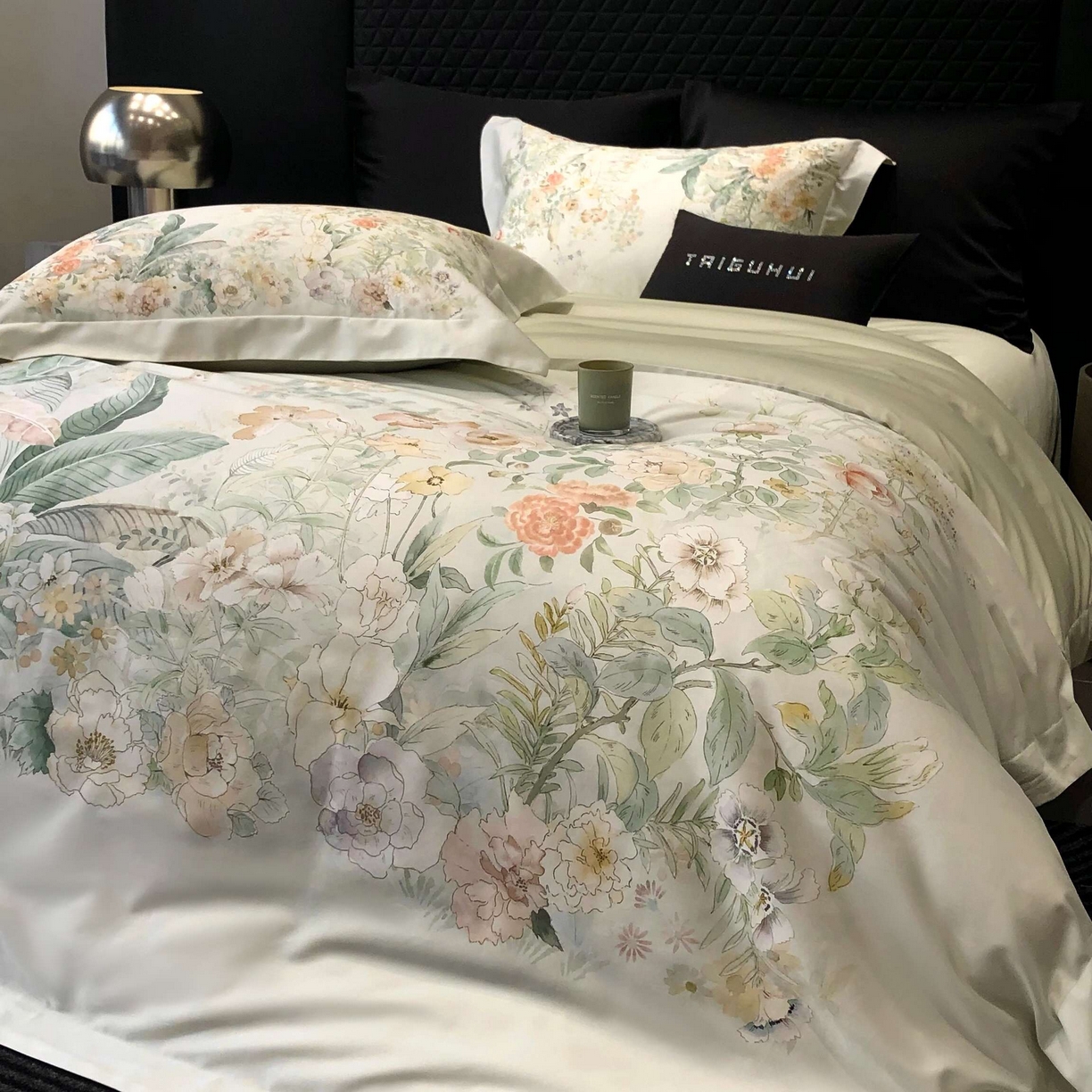 91家纺网 家纺一手货源 找家纺 （总）2025新款高支高密长绒棉大版数码印花双拼系列四件套【券后不低于388】