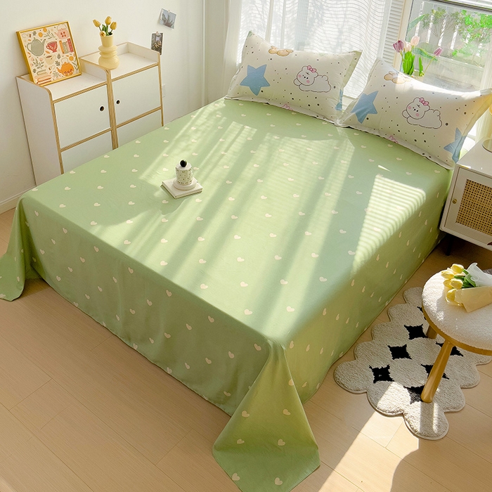 91家纺网 家纺一手货源 找家纺 依庭 2025新款全棉印花花卉款四件套单品系列-单床单 幸运星