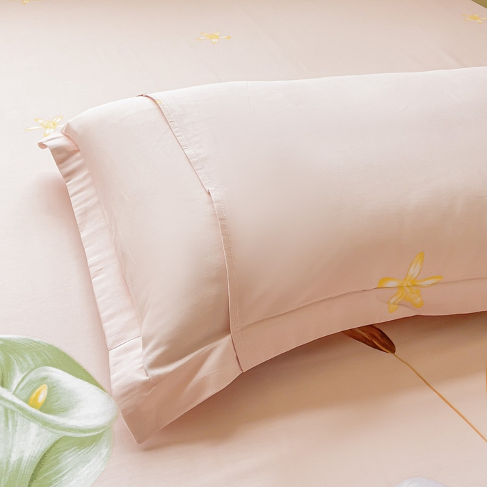 91家纺网 家纺一手货源 找家纺 （总）依庭 2025新款全棉印花花卉款四件套单品系列-单枕套