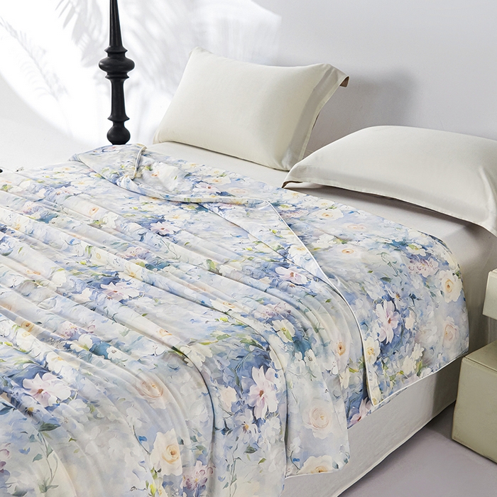 91家纺网 家纺一手货源 找家纺 好老表被业 2025新款亲肤舒适3D印花凉感丝夏被夏凉被空调被 艾维斯