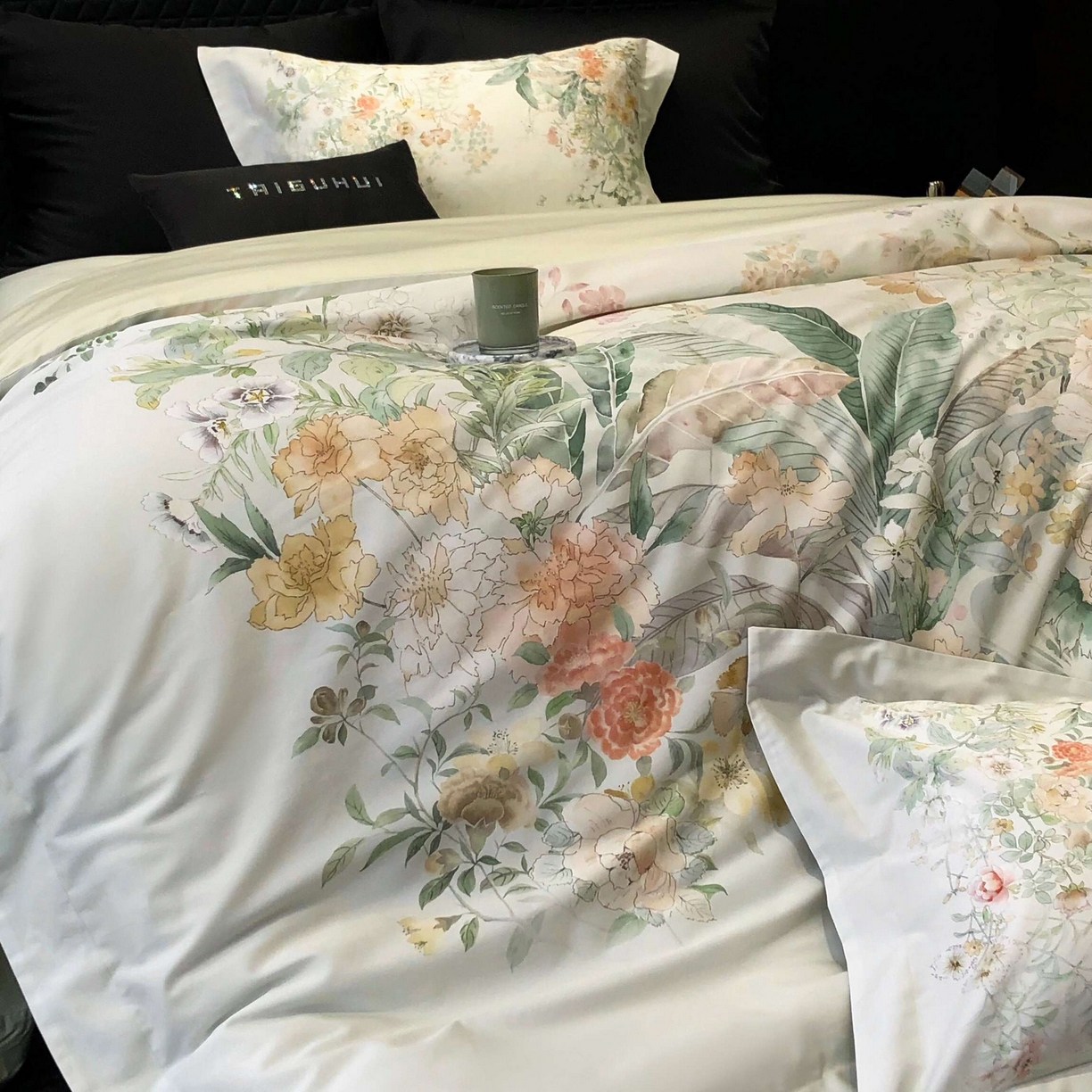 91家纺网 家纺一手货源 找家纺 （总）2025新款高支高密长绒棉大版数码印花双拼系列四件套【券后不低于388】