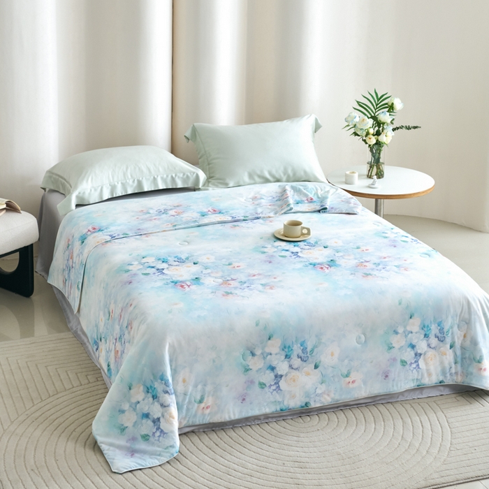 91家纺网 家纺一手货源 找家纺 好老表被业 2025新款亲肤舒适3D印花凉感丝夏被夏凉被空调被 索菲亚