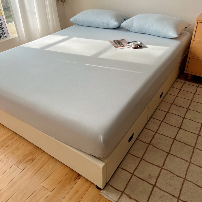 91家纺网 家纺一手货源 找家纺 蜜宿 2025新款A类全棉人字纹床笠（加高） 床笠：樱兰