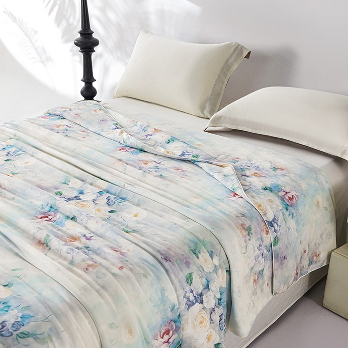 91家纺网 家纺一手货源 找家纺 好老表被业 2025新款亲肤舒适3D印花凉感丝夏被夏凉被空调被 索菲亚