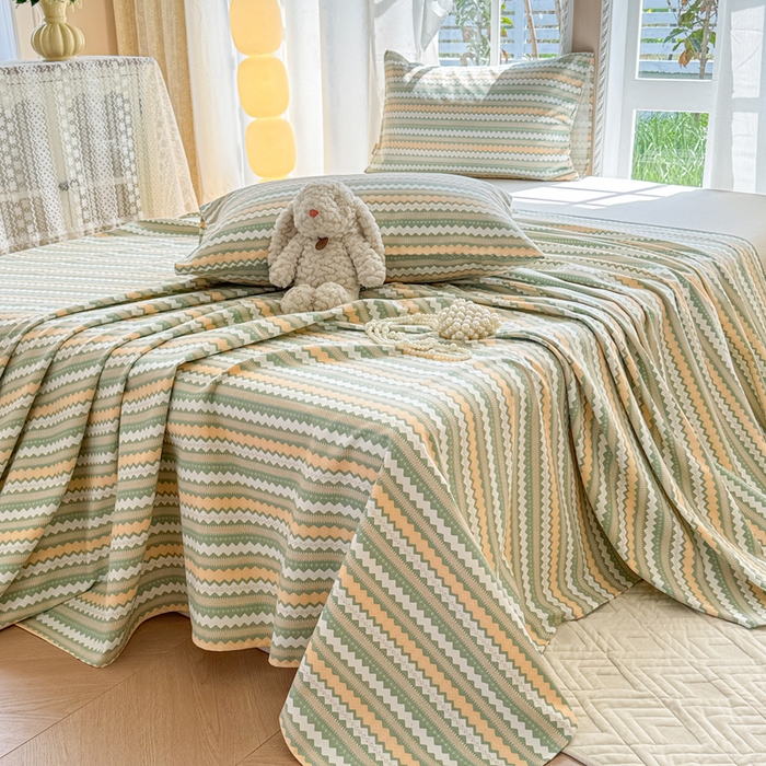 91家纺网 家纺一手货源 找家纺 吉象家纺 2025新款老粗布三件套-床单款 拿坡里