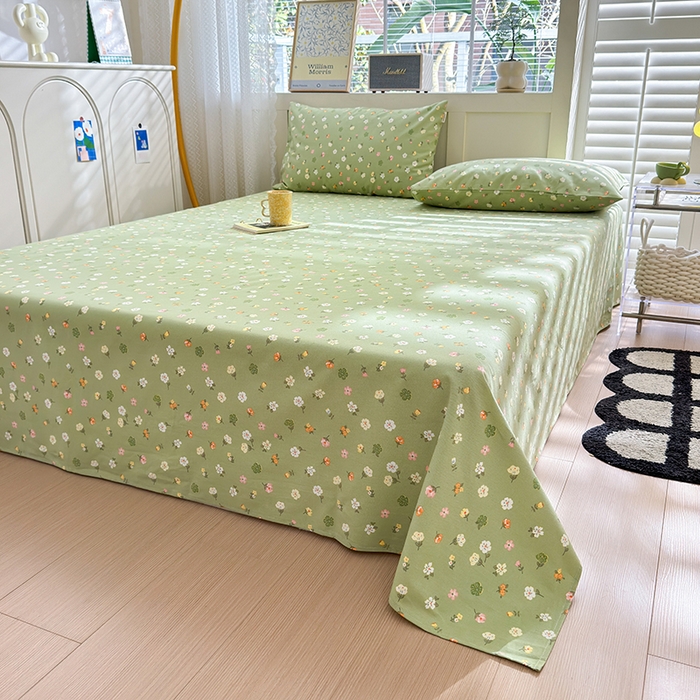 91家纺网 家纺一手货源 找家纺 吉象家纺 2025新款老粗布三件套-床单款 春色