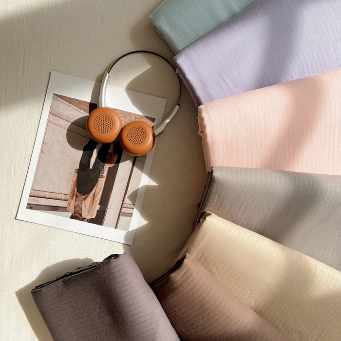 91家纺网 家纺一手货源 找家纺 蜜宿 2025新款A类全棉人字纹床单 组合图