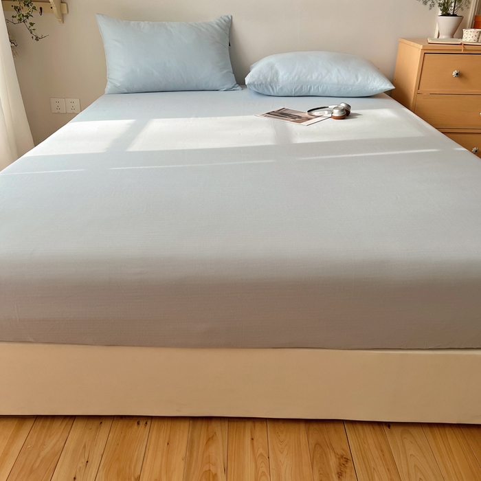 91家纺网 家纺一手货源 找家纺 蜜宿 2025新款A类全棉人字纹床笠（加高） 床笠：樱兰