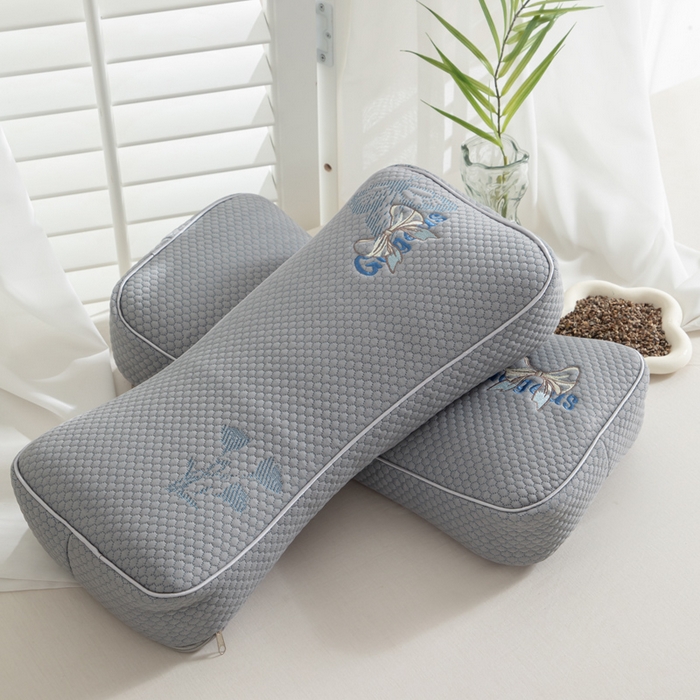 91家纺网 家纺一手货源 找家纺 织布人 2025新款荞麦枕夏季凉感豆豆枕茶叶枕夏凉荞麦枕学生成人家用硬枕 夏凉豆豆护颈椎款-立体蝴蝶灰荞麦枕