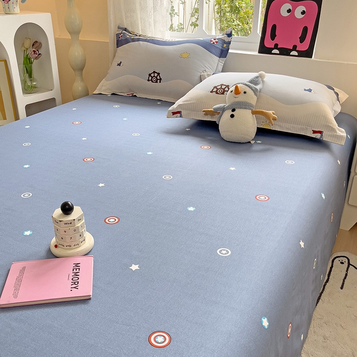 91家纺网 家纺一手货源 找家纺 依庭 2025新款全棉印花花卉款四件套单品系列-单床单 星夜号