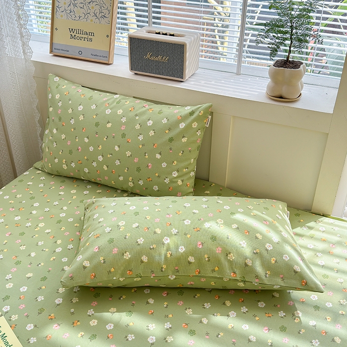 91家纺网 家纺一手货源 找家纺 吉象家纺 2025新款老粗布三件套-床单款 春色