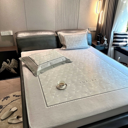 JUICY 橘滋家纺 2025新款夏日高端轻奢数码冰丝奢简高级凉席床笠 伯爵