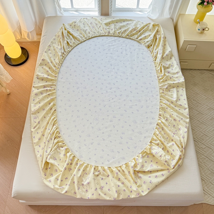 91家纺网 家纺一手货源 找家纺 2025新款老粗布三件套-床笠款 紫茉