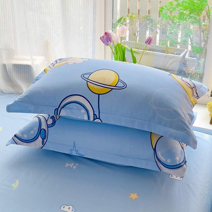 91家纺网 家纺一手货源 找家纺 依庭 2025新款全棉印花花卉款四件套单品系列-单枕套 探索星球