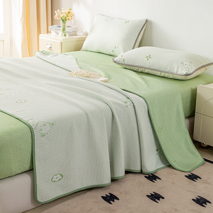 91家纺网 家纺一手货源 找家纺 （总）梦初语 2025新款A类华夫格冰豆豆夏被子针织提花凉感夏凉被单双人空调被可机水洗