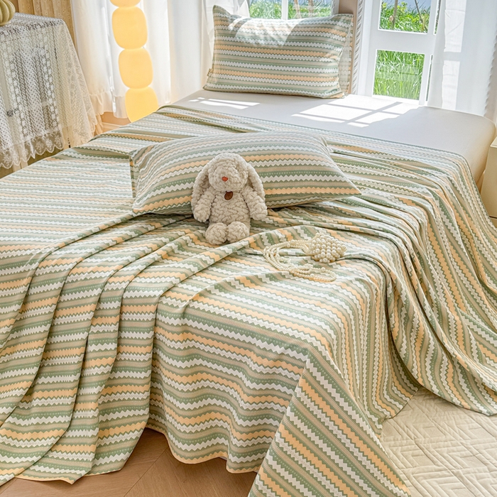 91家纺网 家纺一手货源 找家纺 吉象家纺 2025新款老粗布三件套-床单款 拿坡里