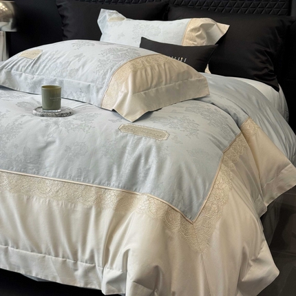 91家纺网 家纺一手货源 找家纺 （总）太古汇家居 2025新款全棉提花绣花“伊莎贝拉”系列四件套