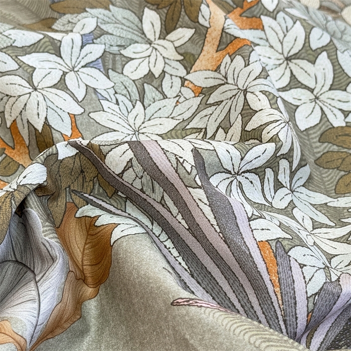 91家纺网 家纺一手货源 找家纺 宏羽纺家纺 2025年高支高密大版数码印花春夏新品 秘境-抹茶