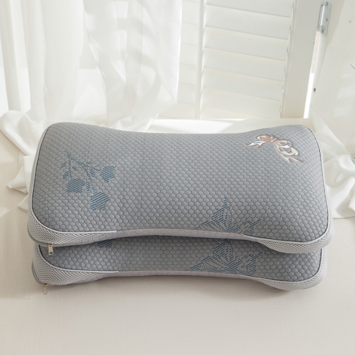 91家纺网 家纺一手货源 找家纺 织布人 2025新款荞麦枕夏季凉感豆豆枕茶叶枕夏凉荞麦枕学生成人家用硬枕 夏凉豆豆颈椎反弓款-反弓蝴蝶灰茶香枕