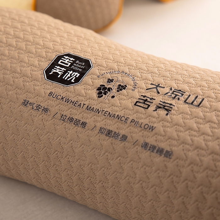 91家纺网 家纺一手货源 找家纺 枕之坊 2025新款针织圆柱颈椎枕 圆柱咖色12*40*15cm/只