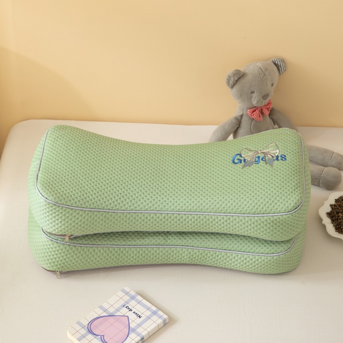 91家纺网 家纺一手货源 找家纺 织布人 2025新款荞麦枕夏季凉感豆豆枕茶叶枕夏凉荞麦枕学生成人家用硬枕 夏凉豆豆护颈椎款-立体蝴蝶绿荞麦枕