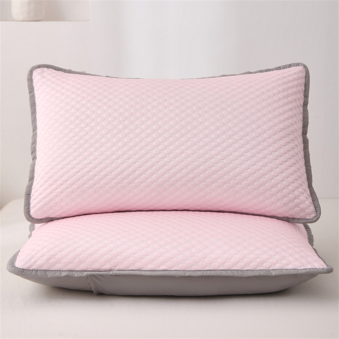 91家纺网 家纺一手货源 找家纺 大熊枕芯 2025新款冰豆豆凉感隔脏枕套 冰豆豆枕套-粉