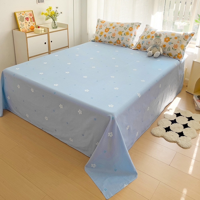 91家纺网 家纺一手货源 找家纺 依庭 2025新款全棉印花花卉款四件套单品系列-单床单 迎曼