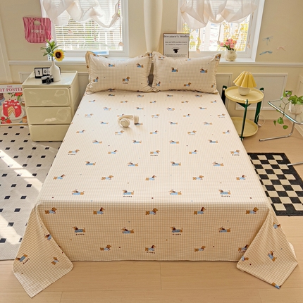 91家纺网 家纺一手货源 找家纺 （总）依庭 2025新款全棉印花花卉款四件套单品系列-单床单