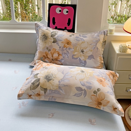依庭 2025新款全棉印花花卉款四件套单品系列-单枕套 湘梦